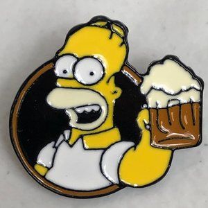 Homer Simpson The Simpsons Beer Pin Lapel Cartoon